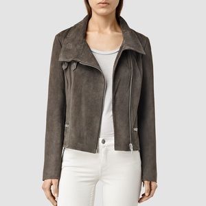 ALLSAINTS Suede Leather Biker Jacket